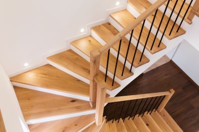 Wood Staircase with Railing